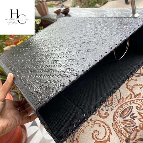 Personalized Leather Ring Binder, Portfolio for Men, 3 inch Large 3 Ring Leather Binder, Customized Tree of Life,Folder Organizer Brown (Brown, No Engraving)