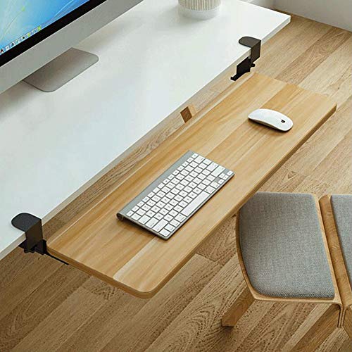ACXZ Keyboard Tray Under Desk Sliding with C Clamp Mount System, Slide-Out Platform Computer Keyboard Drawer, for Typing, No Drilling(52cm×25cm, 65cm×25cm, 75cm×25cm)