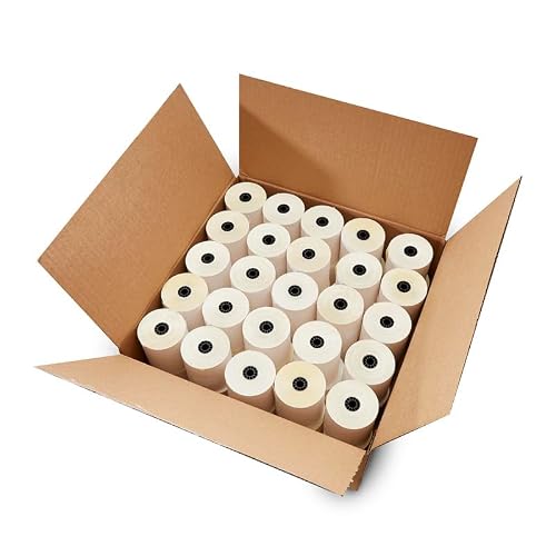 3 x 90 2-ply Carbonless Kitchen Printer Paper Rolls, POS/Cash Register Paper Roll, White/Canary, M119 TM300 TMU200 U220, BPA Free, 50 roll