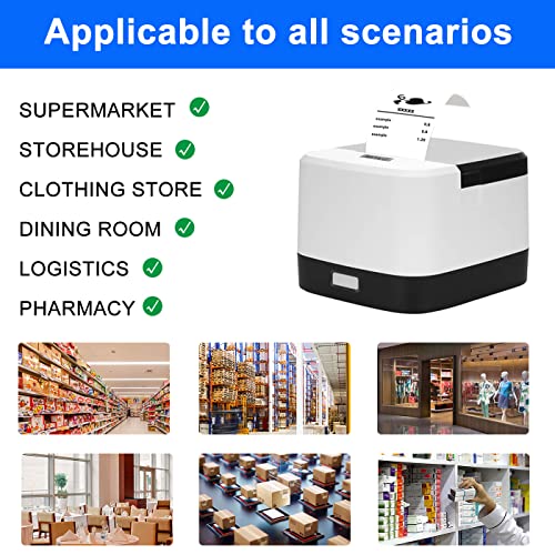 LENVII LV-R258 58MM POS Thermal Printer, USB and LAN Ports, Compatible with Windows and Mac, Suitable for Retail/Supermarket/Kitchen/Clothing Stores