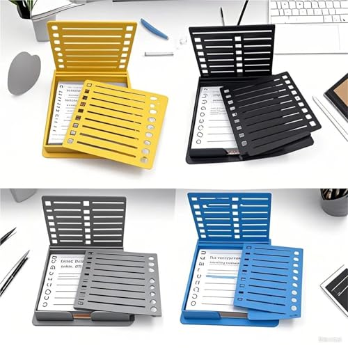 Nuqsx 5Pcs Sticky Pads Organizer Pad Holder Note With Stencil Daily Planner To-Do List For Students Teachers For Home Office Desk(Black)