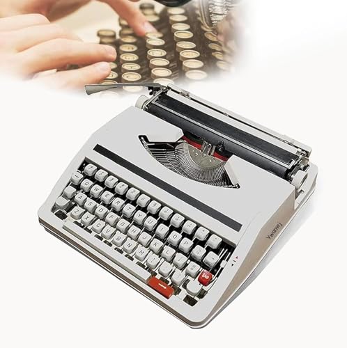 Vintage Typewriter for a Nostalgic Flow - Manual Typewriter Portable Model for Remote Writing Locations - Sleek & Durable Type Writer Classic Word Processor -Typewriters for Writers(White)