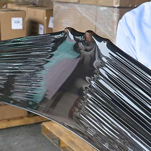 BOMEI PACK 1 Roll 1500ft Industrial Black Stretch Wrap 70 Gauge 15inch with 3inch Handles, Shrink Wrap Roll for Pallet Wrap, Durable Self-Adhering Packing, Moving, Heavy Duty