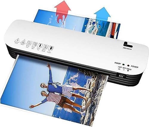 Laminator Machine with 50 Laminating Pouches, Portable Thermal Laminator with Indicator Light, Fast Warm-Up and Two Heating Modes