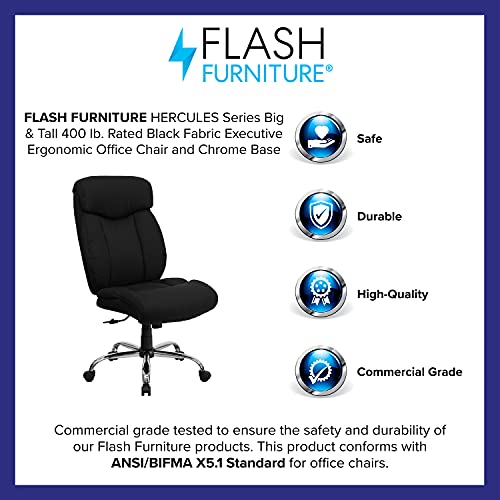 Flash Furniture Hercules Big & Tall Fabric Executive Office Chair, Black