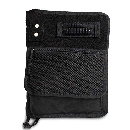TACTICAL NOTEBOOK COVERS Tactical 3-Ring Binder Cover | Zippered Case for Military Field Admin & Map Storage | Fits 5.5” x 8.5” Paper | Tactical Organizer with Durable Protection for Field Use (Black)