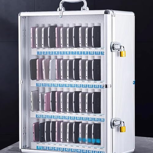 Mobile Phone Safe Deposit Box Mobile Phone Cabinet Transparent Mobile Phone Locker Mobile Phone Storage Box with Lock for Classroom, Office, Gym 12 (36)