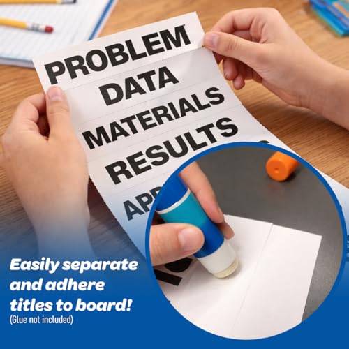 Flipside Products Science Fair Project Board Kit – 28" x 40" White Trifold Boards with Black Title Letters – Classroom & School Project Display – 18 Pack