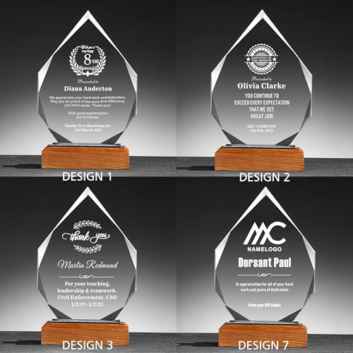 Personalized 9" Glass Award Trophy with Engraving and Color Fill