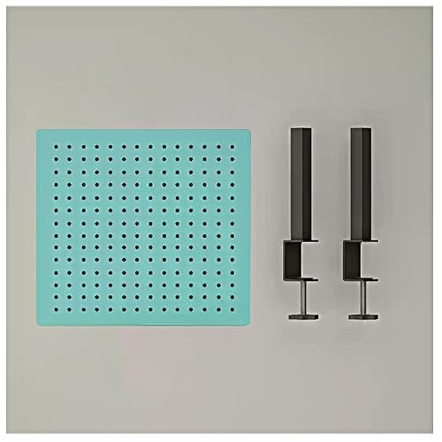 ZBJDX Height-Adjustable Clamp-on Desktop Pegboard, Desk Extender Shelving System, Metal Desktop Organizer Shelf Partition Panel,Blue,Medium