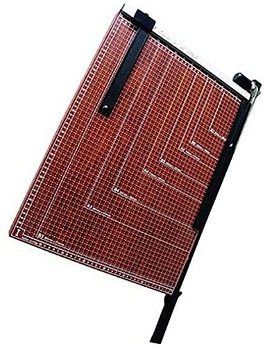 KouRy Paper Cutter A4 Paper Cutter Trimmer Guillotine Heavy Duty Gridded Base Trimmer for Office Home Use (Brown)
