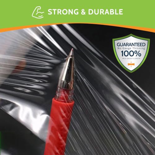 PSBM 18 Rolls 3 Inch x 1000 Feet 50 Gauge Mini Stretch Film/Wrap with Plastic Handle, Industrial Strength Clear Shrink/Plastic Wrap for Moving, Packing, Shipping, Bundling & Storage