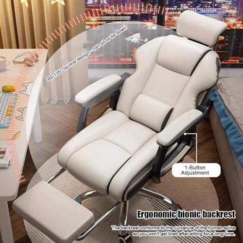 Ergonomic Office Chair with Footrest, Executive Chair PU Leather Computer Chair, Reclining Desk Chair with Leg Rest, Big and Tall Chair 450 lbs Capacity(Black)