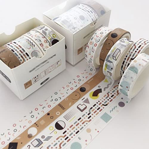 UOHLCX Basic Color Series Decorative Paper Washi Masking Tape Set School Art Supplies Stationery