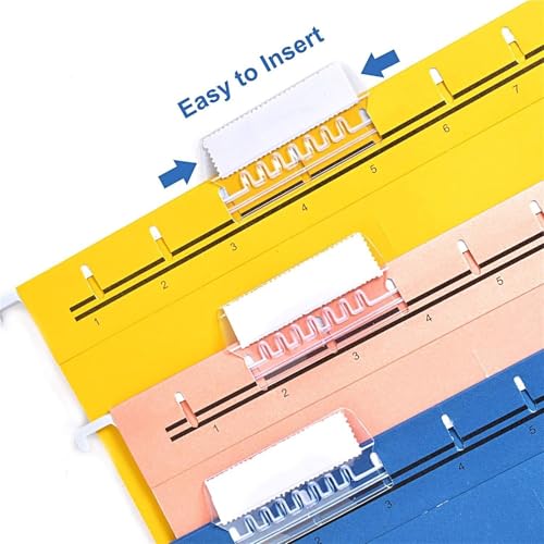 File Folder Tabs 100 Pcs Hanging File Folder Tabs Transparent Label Holder Detachable Back to School Stationery Office Supplies