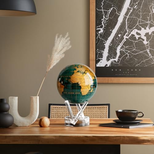 MOVA Self Rotating Globe, Emerald Green and Gold Classic (4.5")