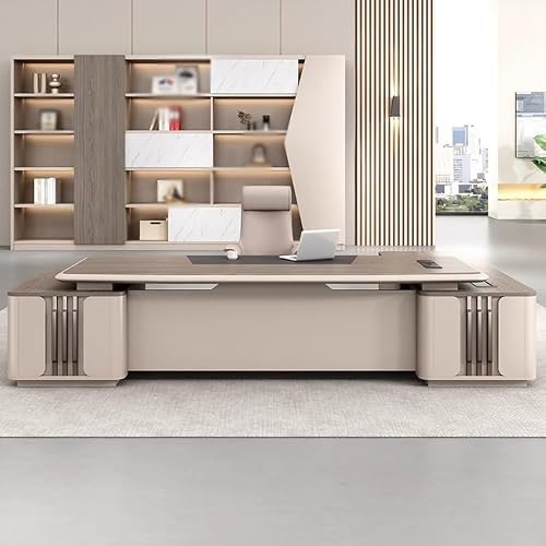 LINKIO Home Office Desks Atmospheric Boss Office Modern Furniture President Manager Desk Leadership Desk Computer Table Desk(2.2m)