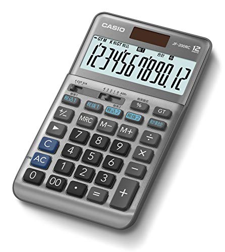 Casio JF-200RC-N Reducing Tax Rate Calculator, 12 Digits, Total Tax Calculation, Just Type