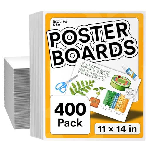 Poster Board White Poster Paper 11x14 Large Poster Board Bulk School Supplies (400, White)