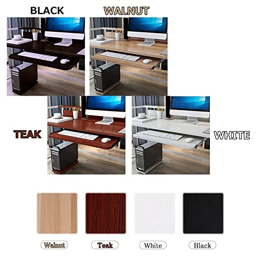 DLYZAYE Adjustable Under Desk Keyboard Tray with Slide Rails Ergonomic Pull Out Keyboard Drawer Platform for Computer Easy to Install Walnut 54 * 27Cm