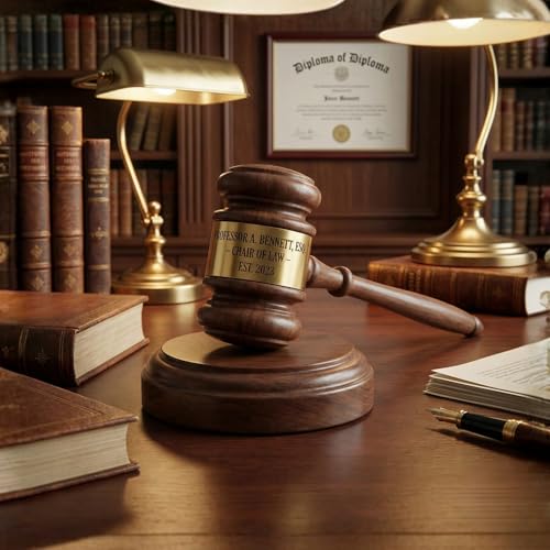 Personalized Wooden Walnut Gavel w/Square Sound Block