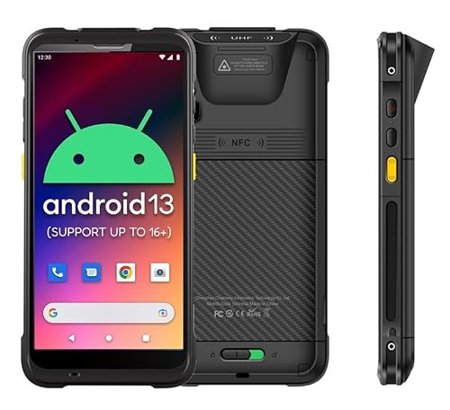Chainway C66 Wireless Android Handheld RFID Scanner | Integrated UHF RFID (Up to 8FT) | 2D/1D/QR Barcode Reader (Up to 2FT) | Both RFID + Barcode | WiFi, Bluetooth | Rugged | USB-C Charger Included