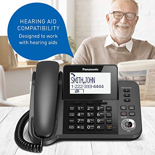 Panasonic 6.0 Dect Corded Plus 2-Cordless Handset Phone Telephone Black