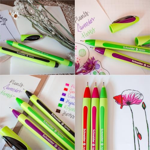 Schneider Xpress Premium Fineliner, 0.8 mm Porous Point, Light Green Barrel, Green Ink, Box of 10 Pens (190004)
