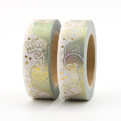 VIAENKFG Masking Washi Tape Decorative Gold Adhesive Decora DIY Scrapbooking Sticker Label