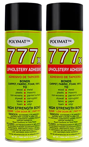 2 Polymat 777 Professional Spray Glue Adhesive HIGH TACK Bonds Fabric to Plastic