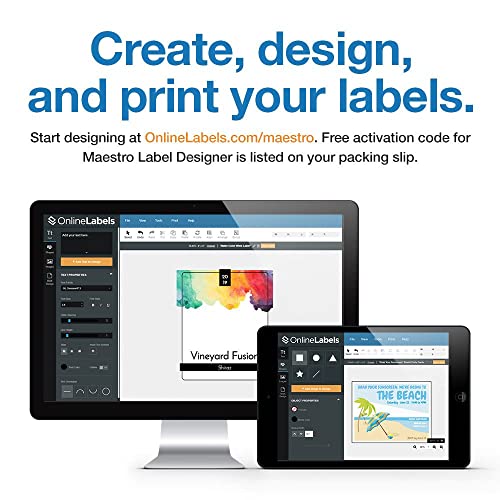 OnlineLabels 3.33" x 2" Oval Labels - White Matte - 1,000 Sheets