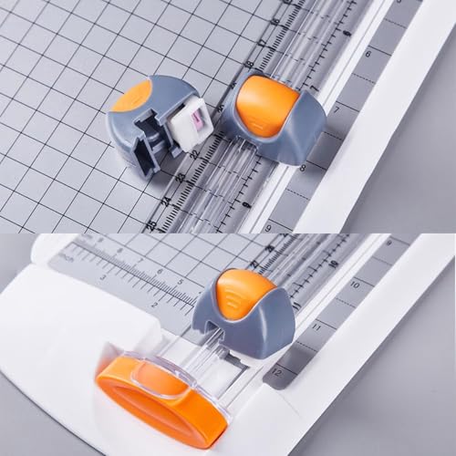 CVGfko Small Paper Cutter A4 Guillotine Cutter for Scrapbooking, with Automatic Safety Guard and Side Rulers, for Cutting Coupons, Craft Paper and Photos Multi-Function Office Cutting Ma