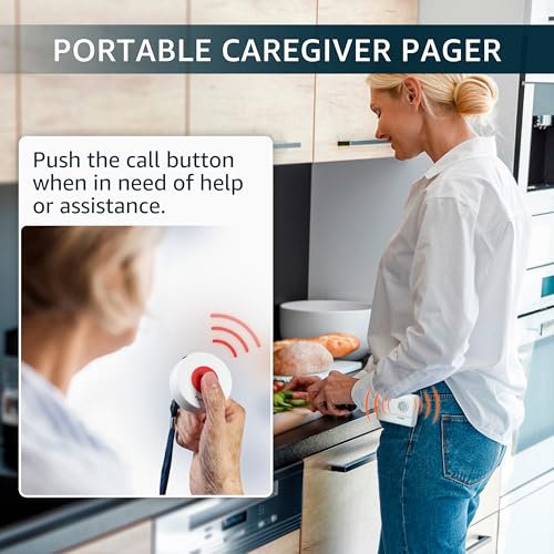 SYNLETT Wireless Battery-Powered Caregiver Pager System with 2 Pagers