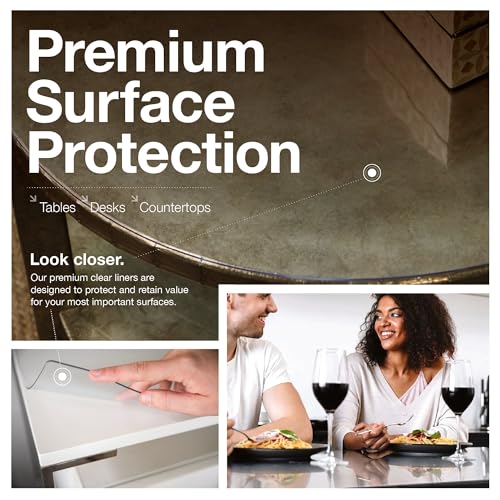 ExactMade - Clear Table Protector, USA Made, Safe, 44 x 108 Inch, 2mm Thick Ultra Smooth Vinyl, Clear Table Cover for Dining Room Table, Table Pad for Kitchen Wooden Table