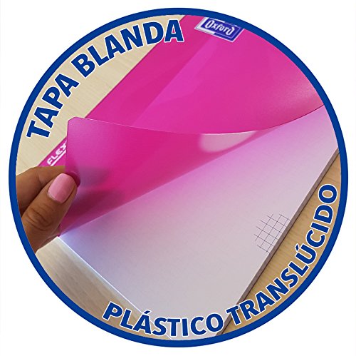Oxford Pack of 10 Stapled Soft Cover Notebooks, 9 x 14 cm, 48 Sheets with Graph Paper and Margin, 5 mm x 5 mm, Set of 4 Random Colors: Lilac, Lime, Aqua and Coral