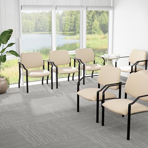 Boss Office Products Guest Chair, Vinyl, 500 lb. Weight Capacity in Beige