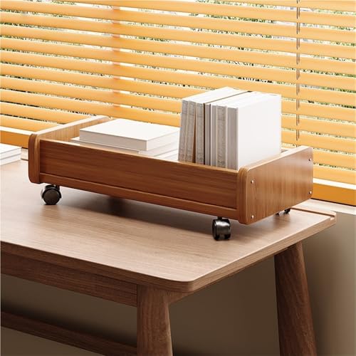 Rolling Book Cart, Mobile Bookcase with Wheels, Wooden Bookshelf, Multi-Layer Storage Rack for Bedroom, Small Space, Dormitory(19.7 * 9.8 * 4.3in)