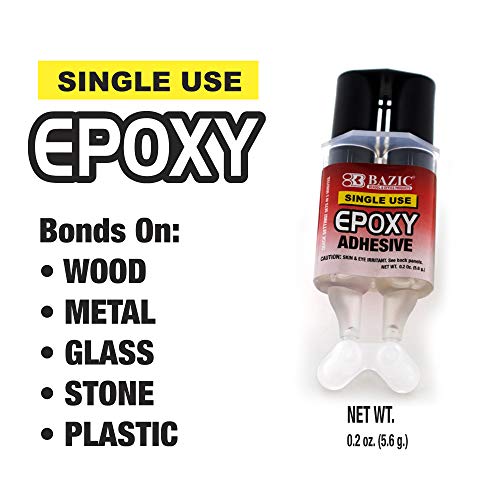BAZIC 0.2 Oz / 5.6g Quick Setting Epoxy Glue w/Syringe Applicator (Case of 24)