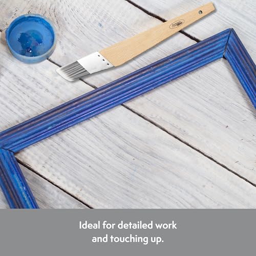 Axus Decor Angled Fitch Paint Brush (Grey Series) - 38mm - for All Paints, Filaments, for Detailed Work & Touching Up, Comfortable Handle, Rust-Resistant Stainless Steel, Grey