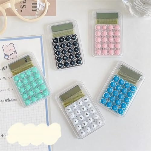 DUYHBAWRS Calculator 8-bit Display Silent Widescreen Mini Calculator Student Portable Transparent Electronic Calculator for Daily