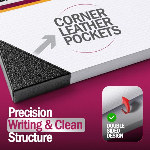 CADMUSPRO Large Graph Paper Pad 22x17 in, 2 Pack, 100 Sheets, 1/4 in Grid