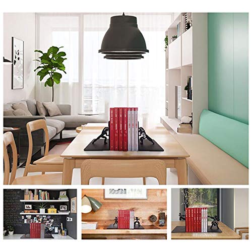 Creative Book Ends Heavy Duty Metal Dragon Ball Bookends Decorative Book Dividers Books Organizer Home Office School Supplies (Color : Black, Size : A)