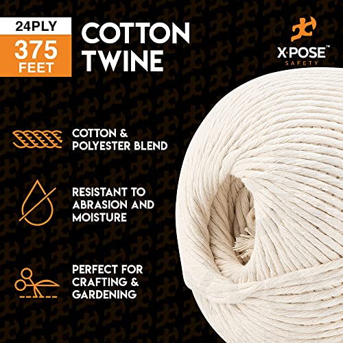 Cotton Twine - Food Grade Cotton String Ball - Bakers, Butchers Twine for Meat, Cooking Twine for Rotisserie, Kitchen - Natural White String Line for Crafts, Gift Wrapping Pack of 6