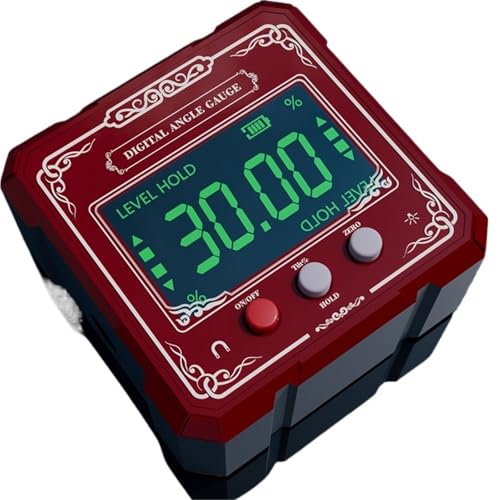 YQQEWI 1pcs Laser Digital Protractor with Four-Sided Magnetic Box(Red)