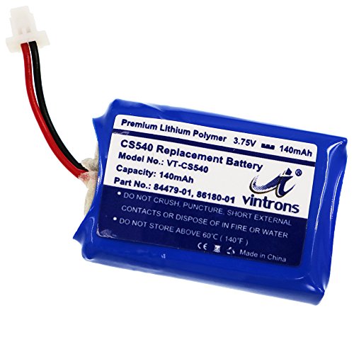 VINTRONS CS540, C054 Replacement 86180-01, 84479-01 Battery for Plantronics CS540 Wireless Headset, 86180-01, 84479-01, (Pack of 6)