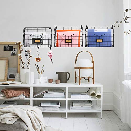 X-cosrack 3-Tier Hanging Wall Files with Door Hooks and 6pcs S Shape Hooks