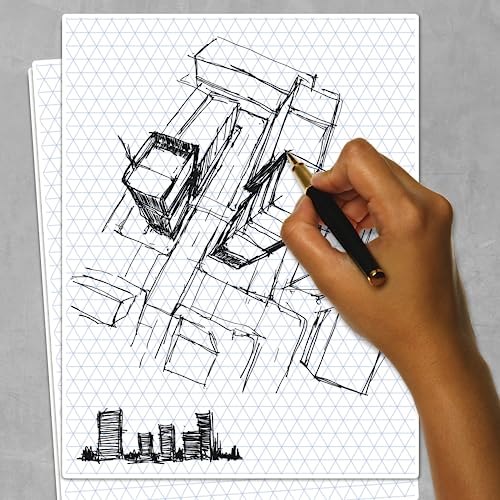 ALVIN Isometric Paper Pad 30 Sheets of 11" x 17" Model 1242-2, Drafting and Graph Paper, 20 Pound Acid-Free