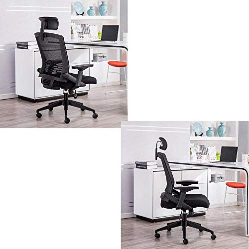 Leisure Chairs Office Chair High Back Swivel Mesh Chair Desk Chair Tilt Function Adjustable Armrest Headrest Seat Height 40 50cm Durable Strong