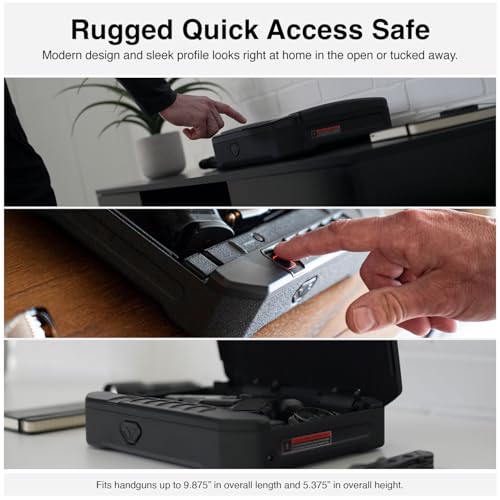 VAULTEK 10 Series Sub-Compact Quick Access Biometric Safe with ViSN Live Alerts, Rugged Construction, Auto-Open, & Anti-Theft Protection