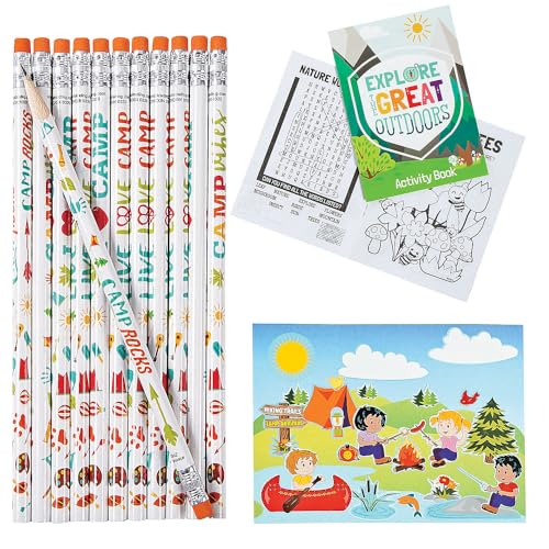 Fun Express Get Outdoors Stationery Kit - 48 Pc - VBS Vacation Bible School Supplies/Decor